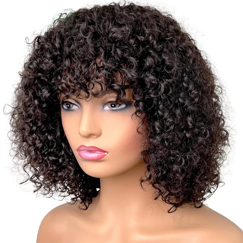 Perruque cheveux naturels Brésiliens Ondulé courte - Brune