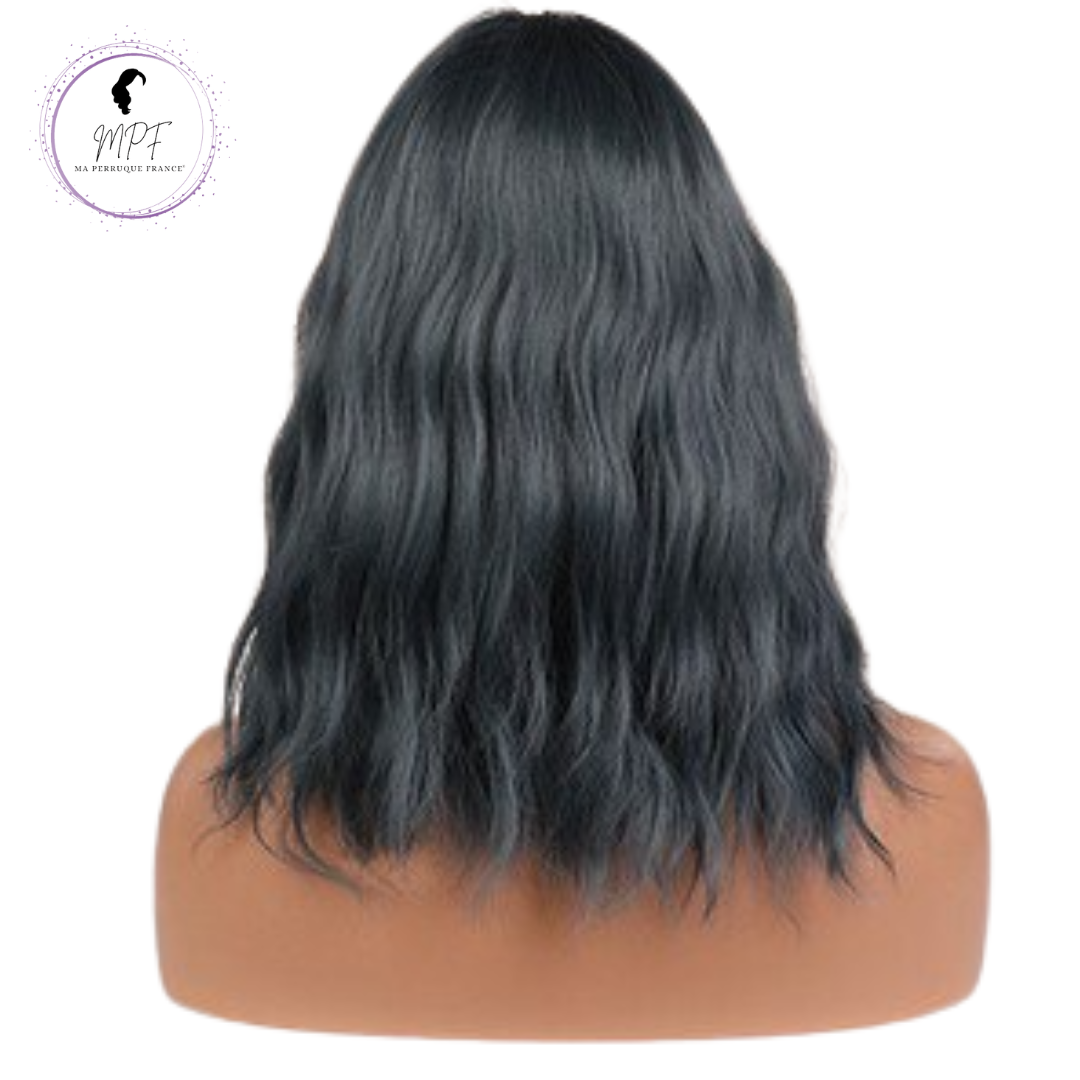 Perruque bob cheveux synthétiques Court/ondulée - Couleur Verte