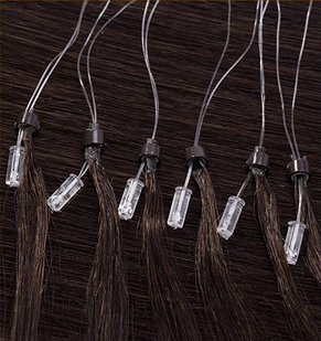 Extension à froid micro anneaux en cheveux 100% naturels - Brun chocolat