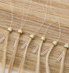 Extension à froid micro anneaux en cheveux 100% naturels - Blond platine