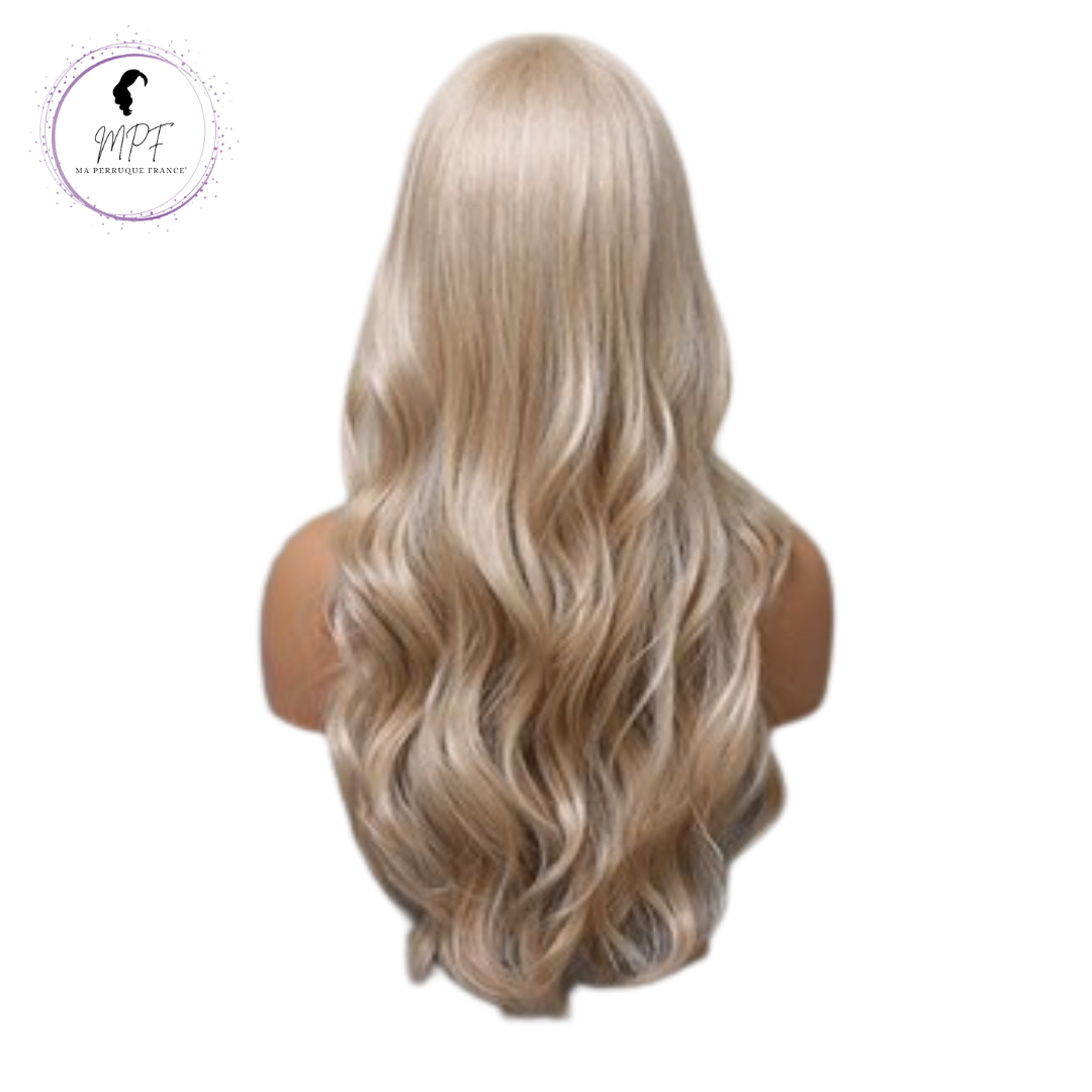 Perruque bob cheveux synthétiques longue/ondulée - Blonde
