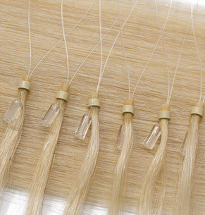 Extension à froid micro anneaux en cheveux 100% naturels - Blond platine