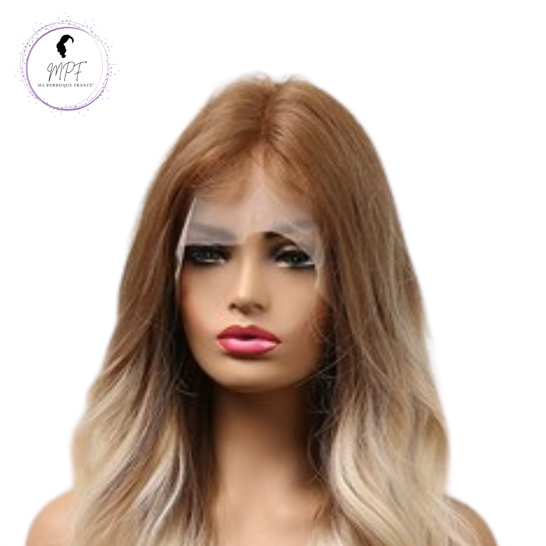 Perruque bob cheveux synthétiques longue/ondulée - Blonde