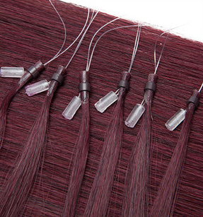 Extension à froid micro anneaux en cheveux 100% naturels - Bordeaux