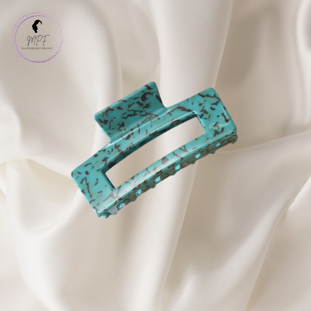 Accessoire pince à cheveux élégante - Motif marbré vert