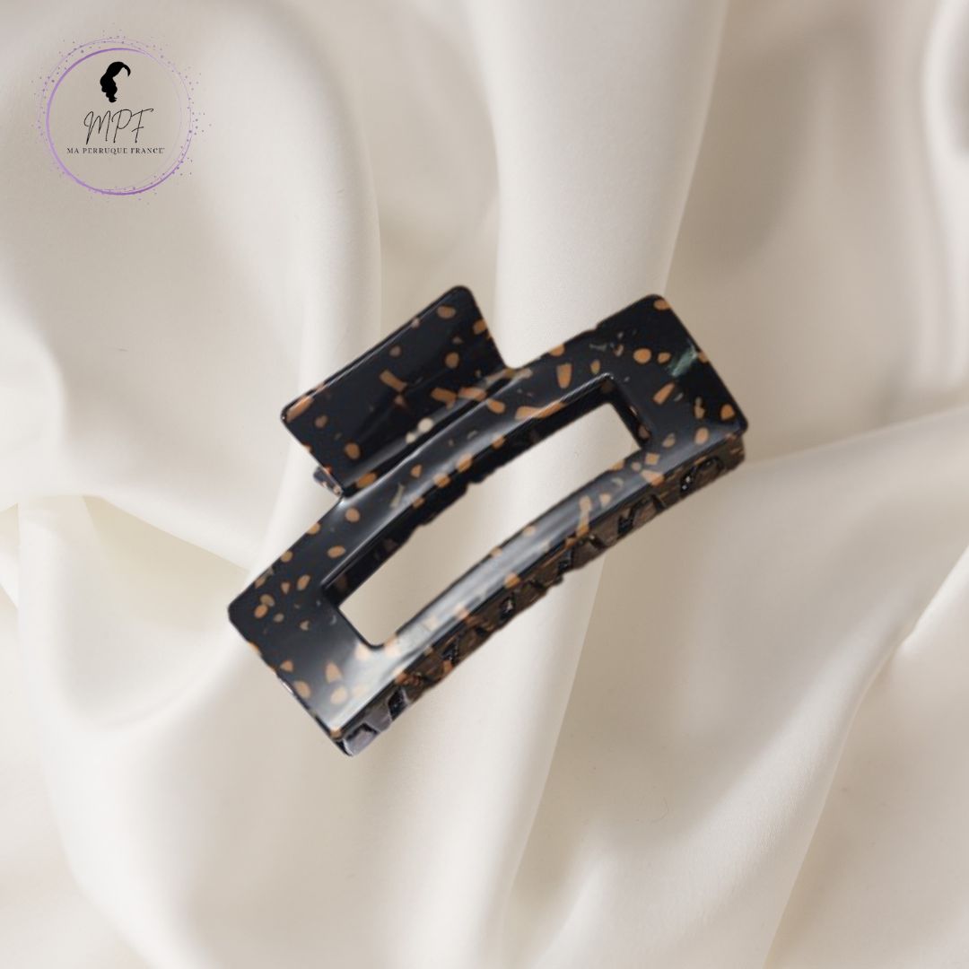 Accessoire pince à cheveux élégante - Motif marbré noire et rouge