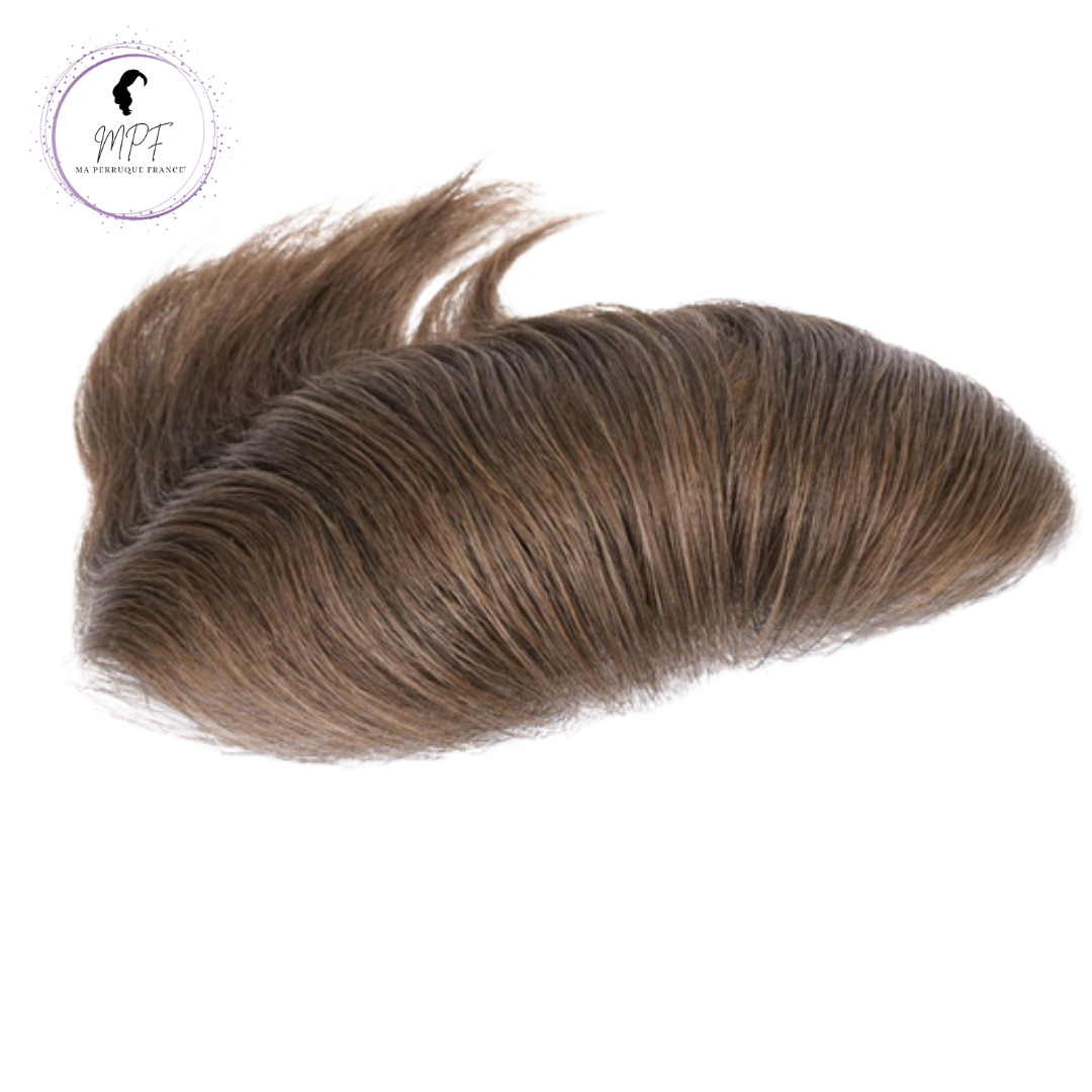 Complément capillaire frontal Homme - Chatain 3 100% cheveux naturels