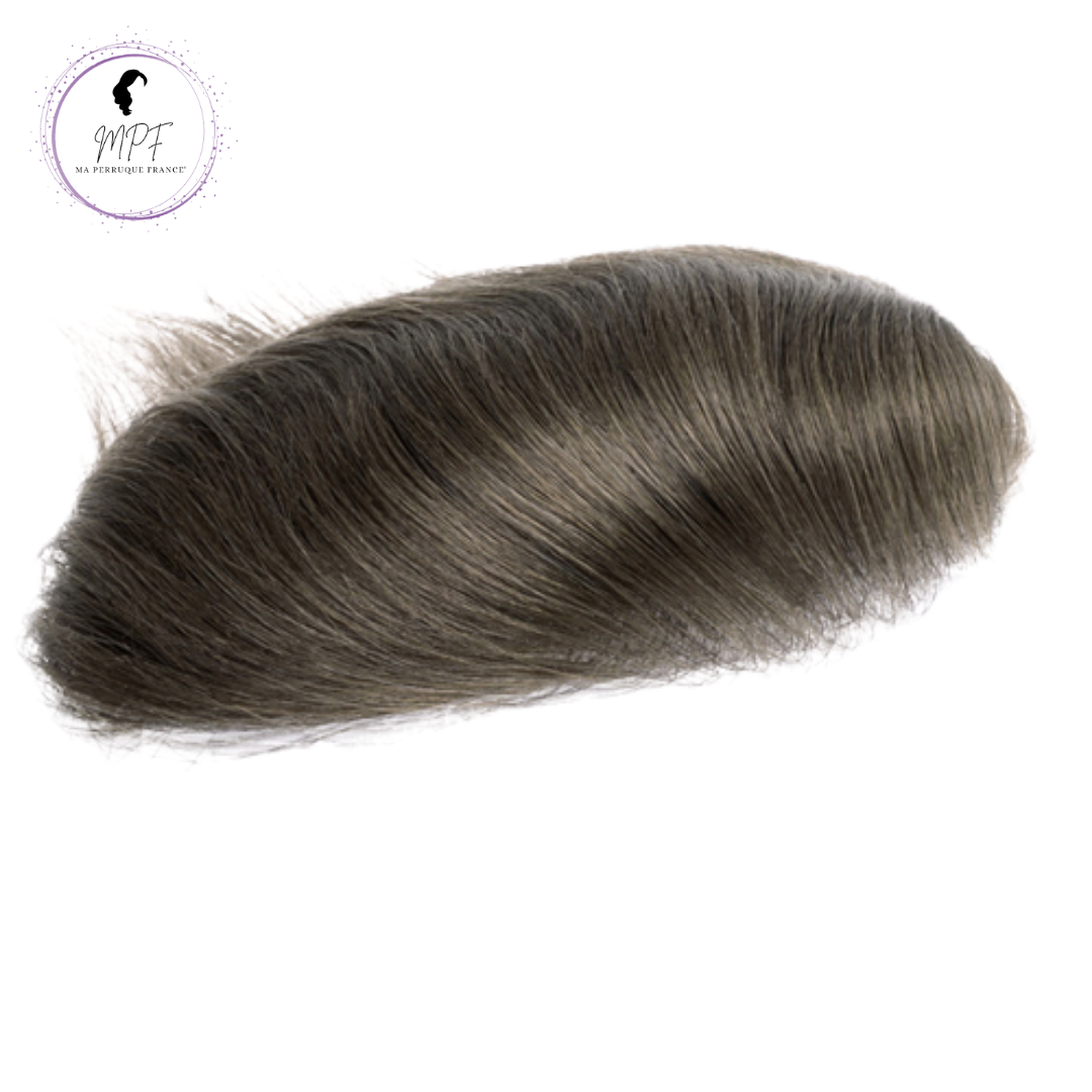 Complément capillaire frontal Homme - Brun Clair 100% cheveux naturels