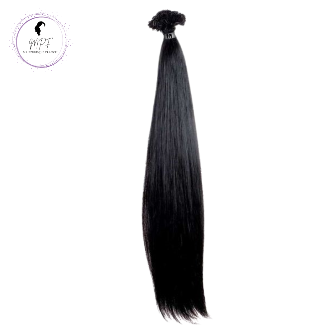 Extension à kératine en cheveux 100% naturels - Brun Noir