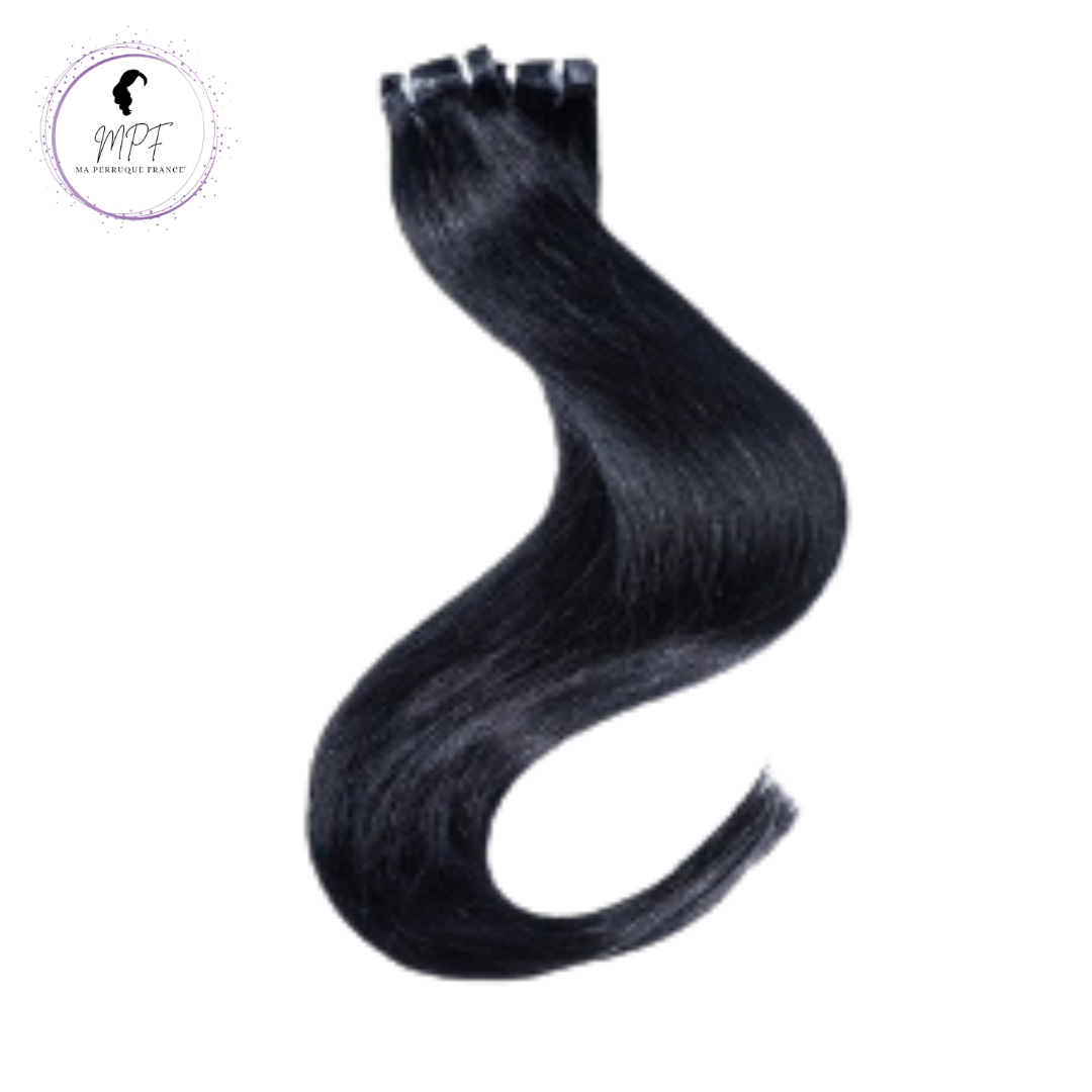 Extension adhésive en cheveux 100% naturels - Brun noire