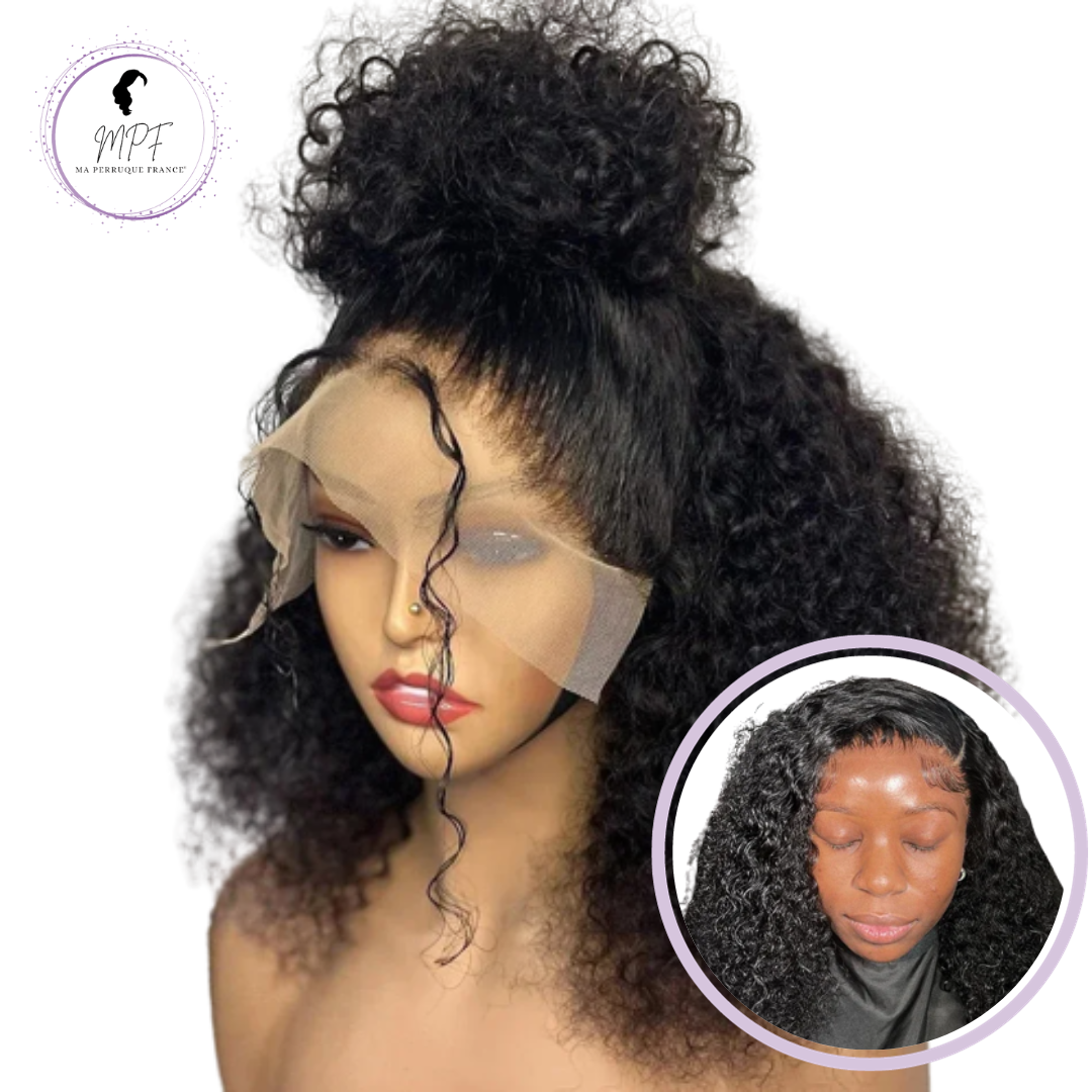 Perruque cheveux naturels Brésiliens Ondulé carré - Brune "STACY"