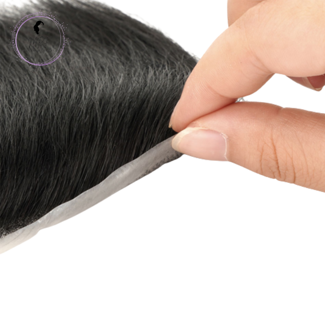 Complément capillaire frontal Homme - Brun Clair 100% cheveux naturels