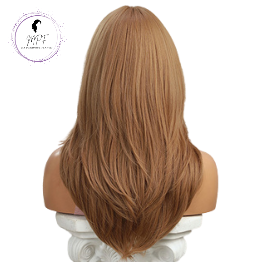 Perruque bob cheveux synthétiques mi-longue/lisse - Blonde