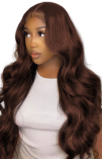 Tissage Brésilien en cheveux naturels - Ondulé Brun Chocolat