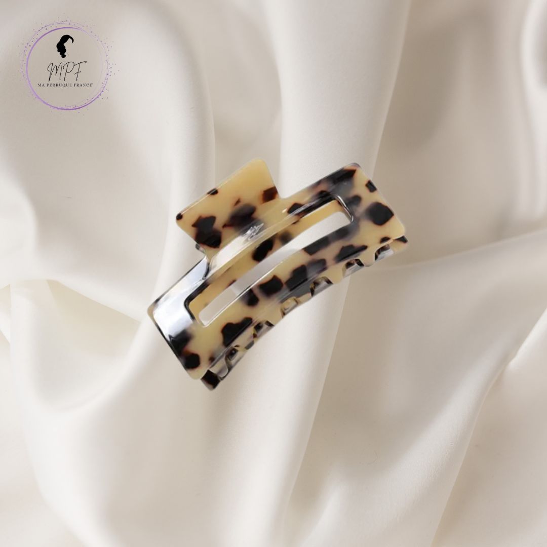 Accessoire pince à cheveux élégante -  Motif léopard beige noire