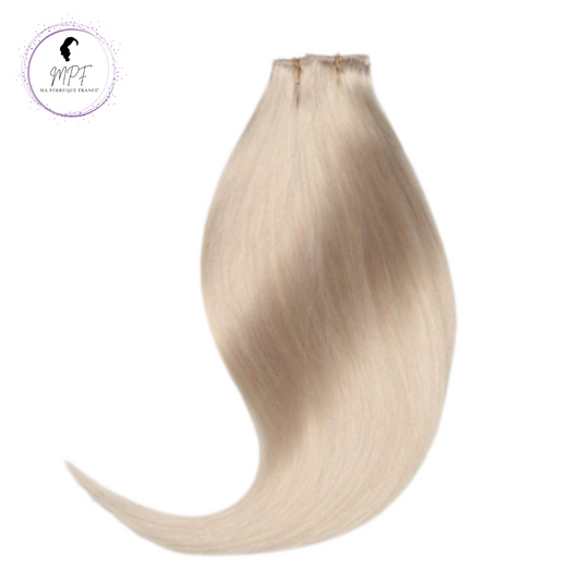 Extension à clips en cheveux 100% naturels - Blond platine