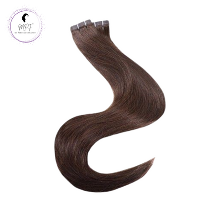 Extension adhésive en cheveux 100% naturels - Brun chocolat intense