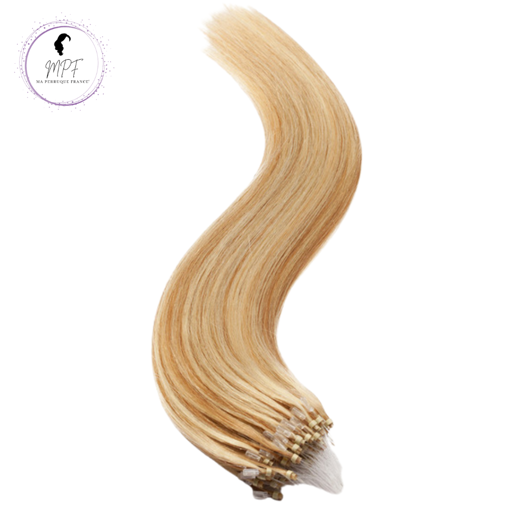 Extension à froid micro anneaux en cheveux 100% naturels - Blond