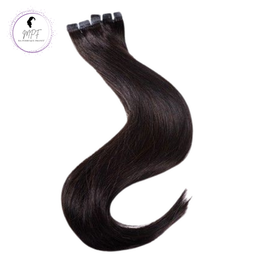 Extension adhésive en cheveux 100% naturels - Brun noire