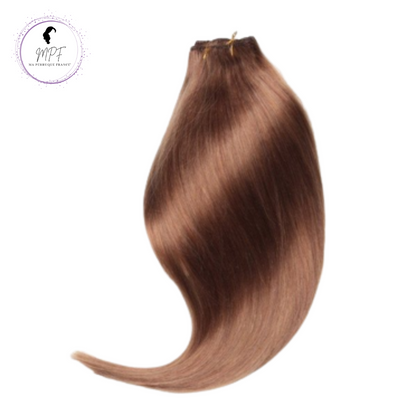 Extension à clips en cheveux 100% naturels - Blond Foncé