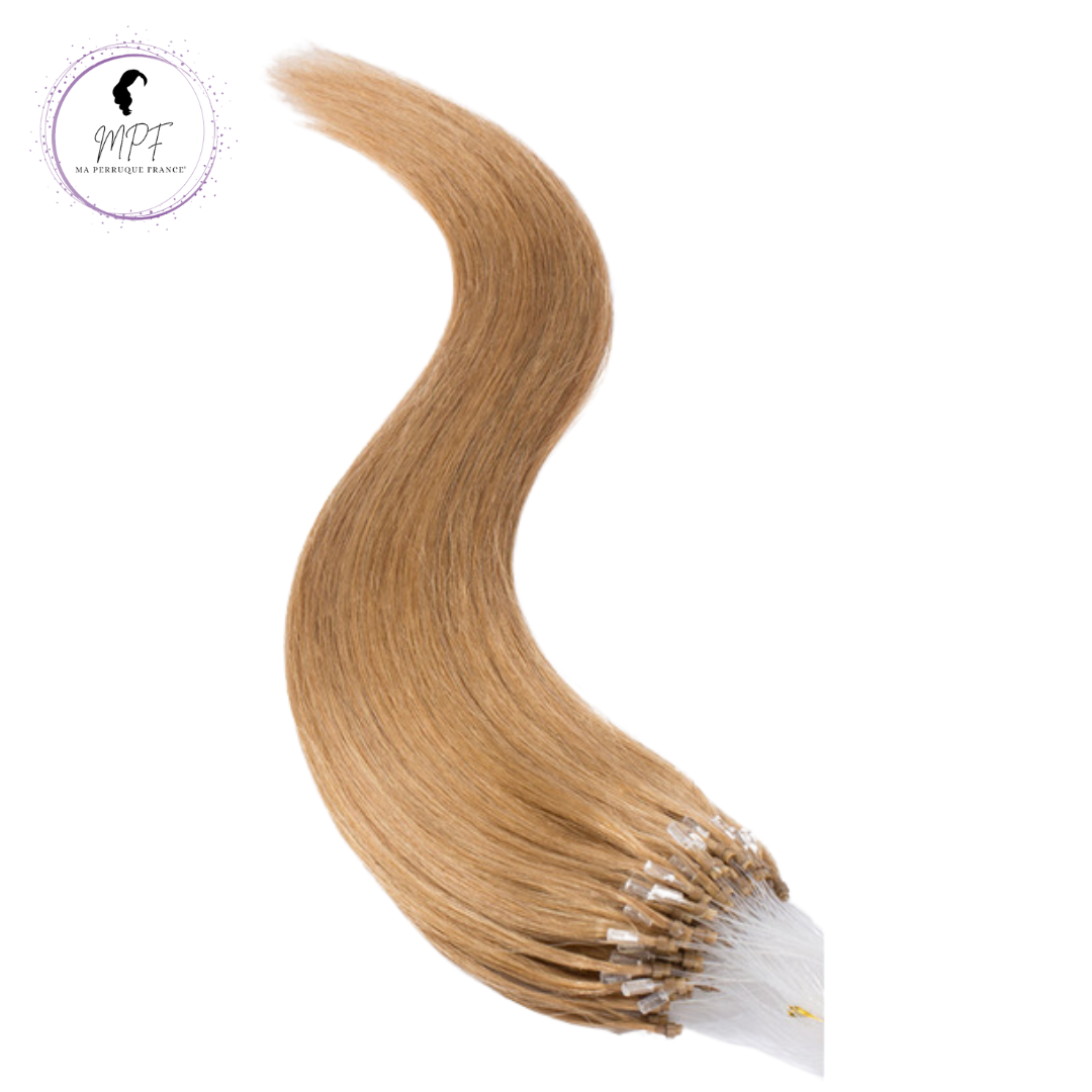 Extension à froid micro anneaux en cheveux 100% naturels - Blond foncé