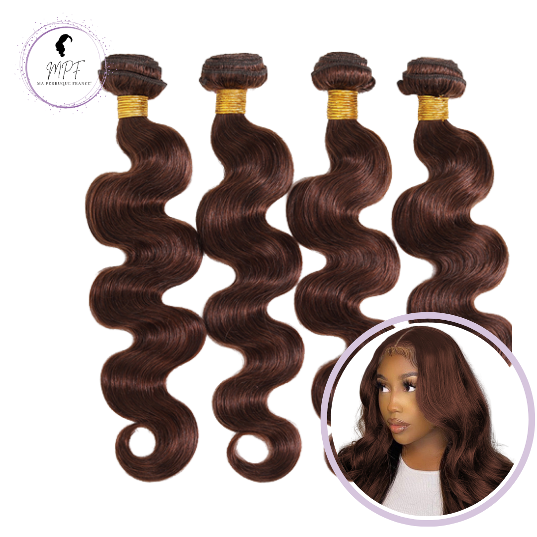 Tissage Brésilien en cheveux naturels - Ondulé Brun Chocolat